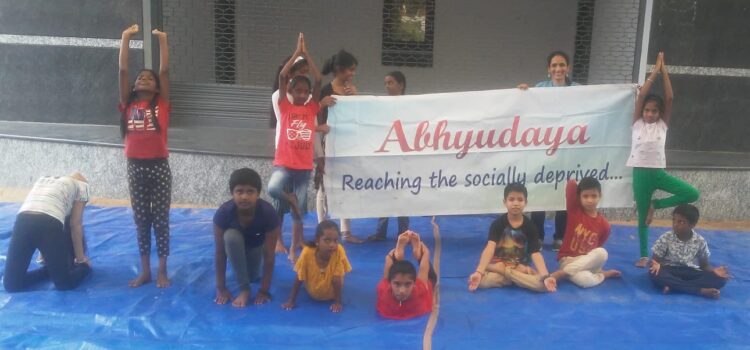 Abhyudaya celebrated the “International Yoga Day” in all its Free Learning Centres on 21st June 2022